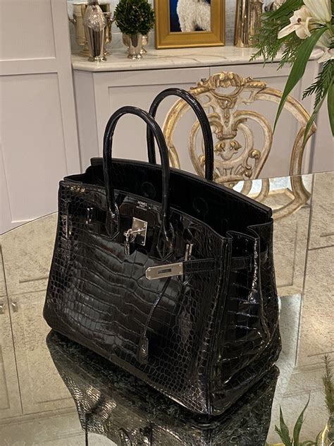 her bag hermes black|black hermes bag crocodile.